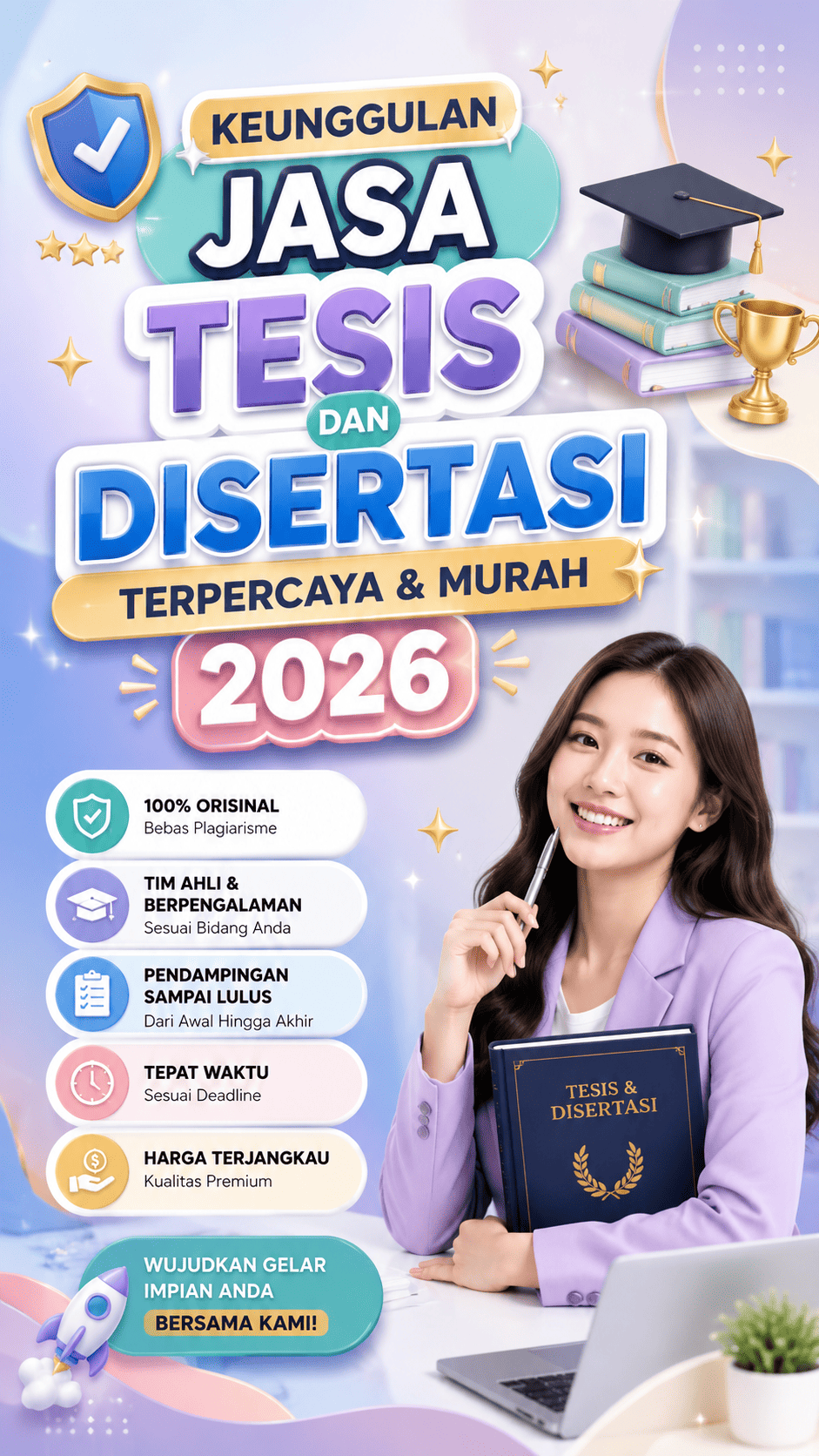 Jasa tesis dan disertasi terpercaya dan murah dari Great Performance Consulting dengan pendampingan akademik profesional untuk mahasiswa S2 dan S3.